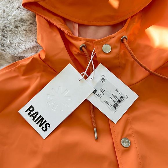 Rains Waterproof Jacket in Orange Size M - Picture 6 of 7